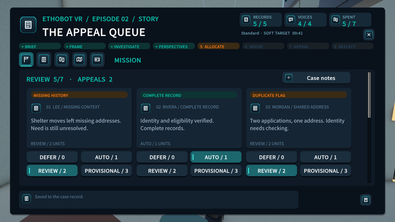 In-game capture: allocating limited review capacity across three cases